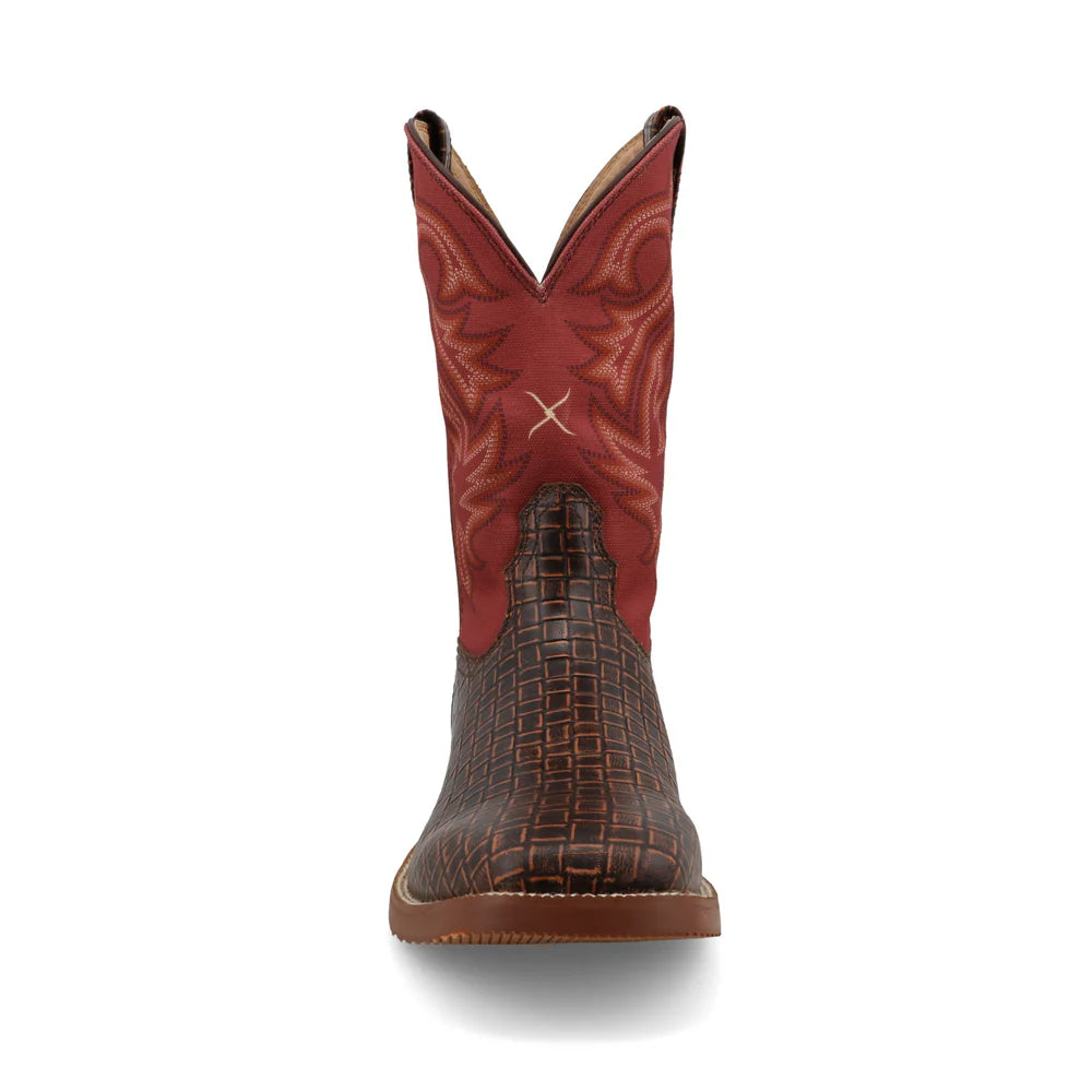Twisted X Men's 11" Tech X Western Boots - Dark Chocolate/Rhubarb