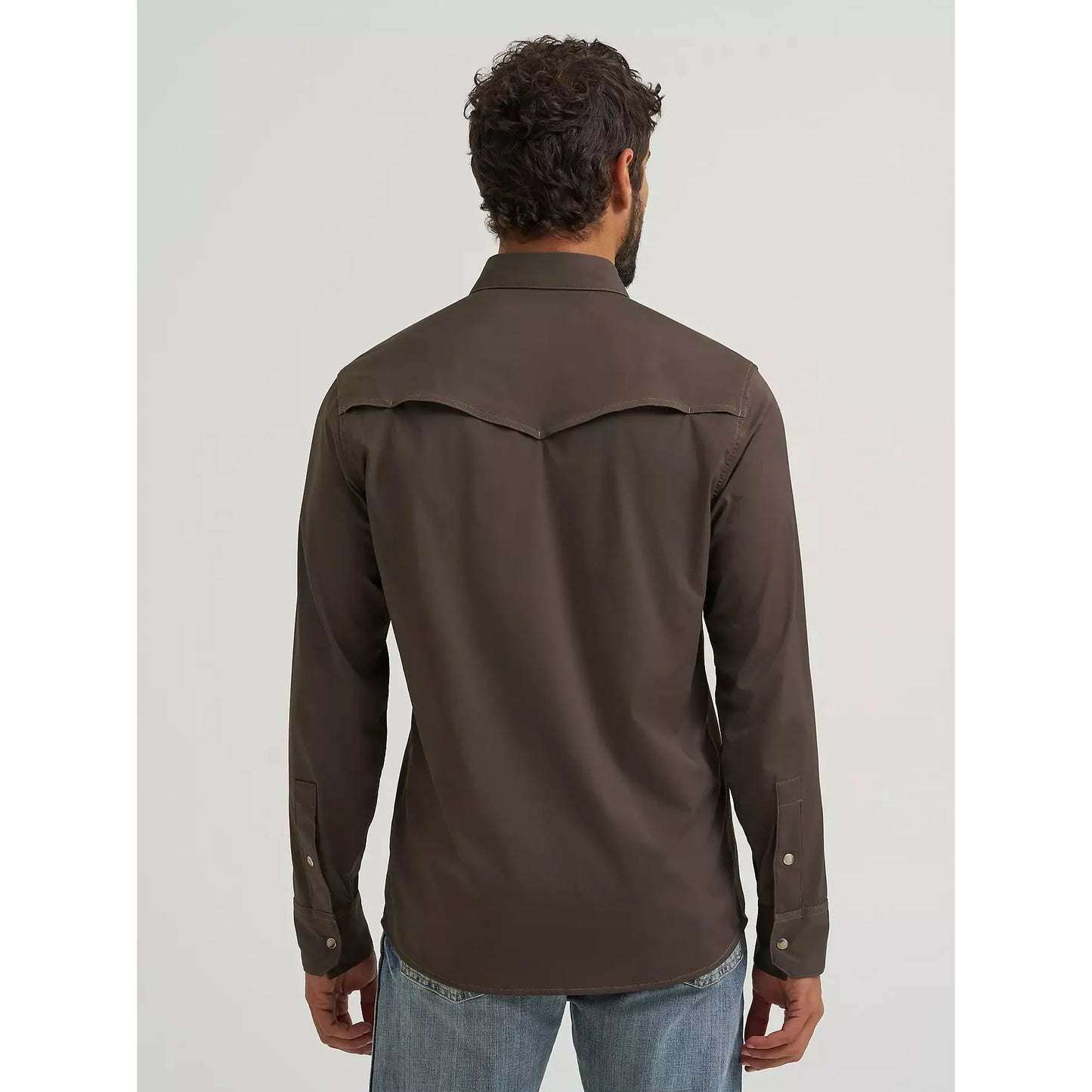Wrangler Men's All Terrain Gear Technical LS Solid Shirt - Brown