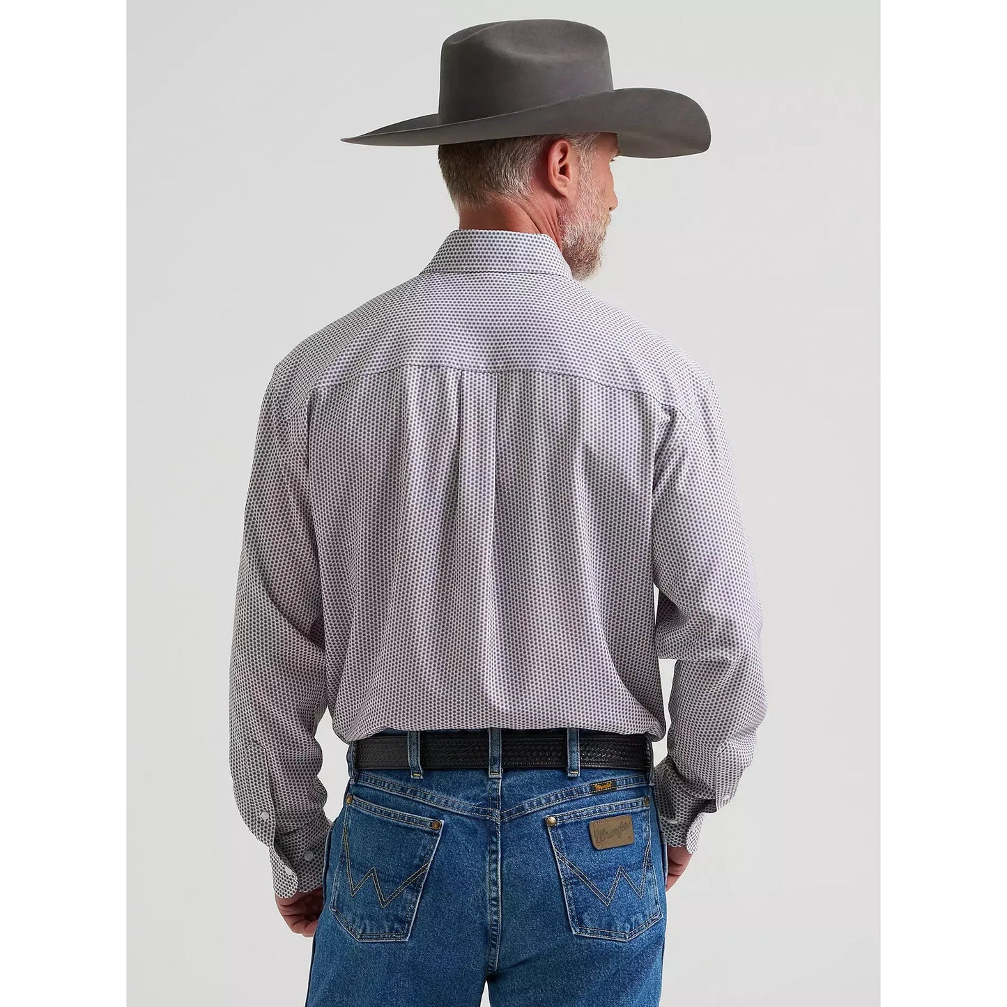 Wrangler Men's George Strait Performance Button Down LS Shirt - Lagoon Starburst