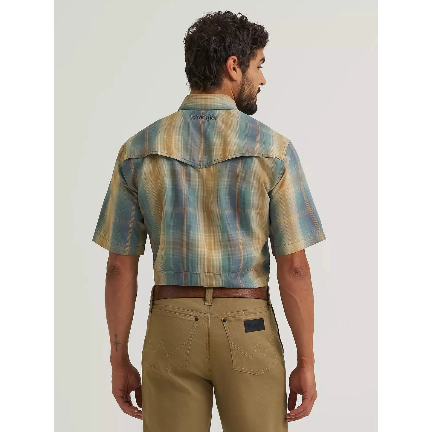 Wrangler Men's All Terrain Gear Performance Plaid SS Shirt - Turbulence