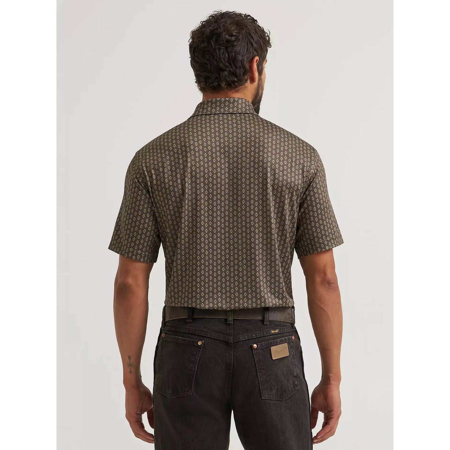 Wrangler Men's All Terrain Gear Performance Polo SS Shirt - Turkish Coffee
