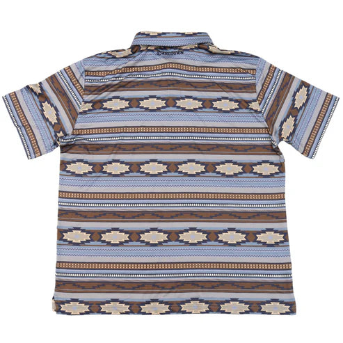 Baredown Brand Men's Aztec Polo Shirt - Brown