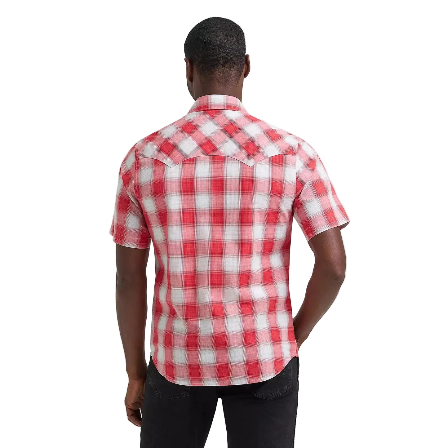 Wrangler Men's Retro® Short Sleeve Sawtooth Pocket Western Snap Shirt - Cherry