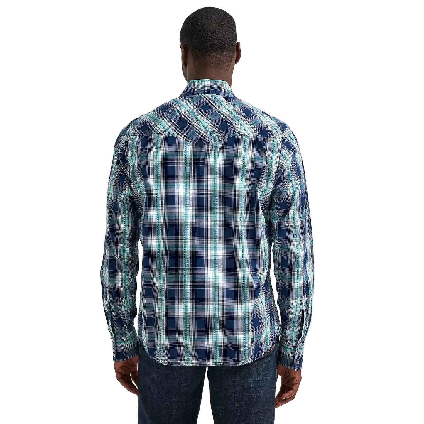 Wrangler Men's Retro® Premium Long Sleeve Western Snap Plaid Shirt - Midnight Plaid