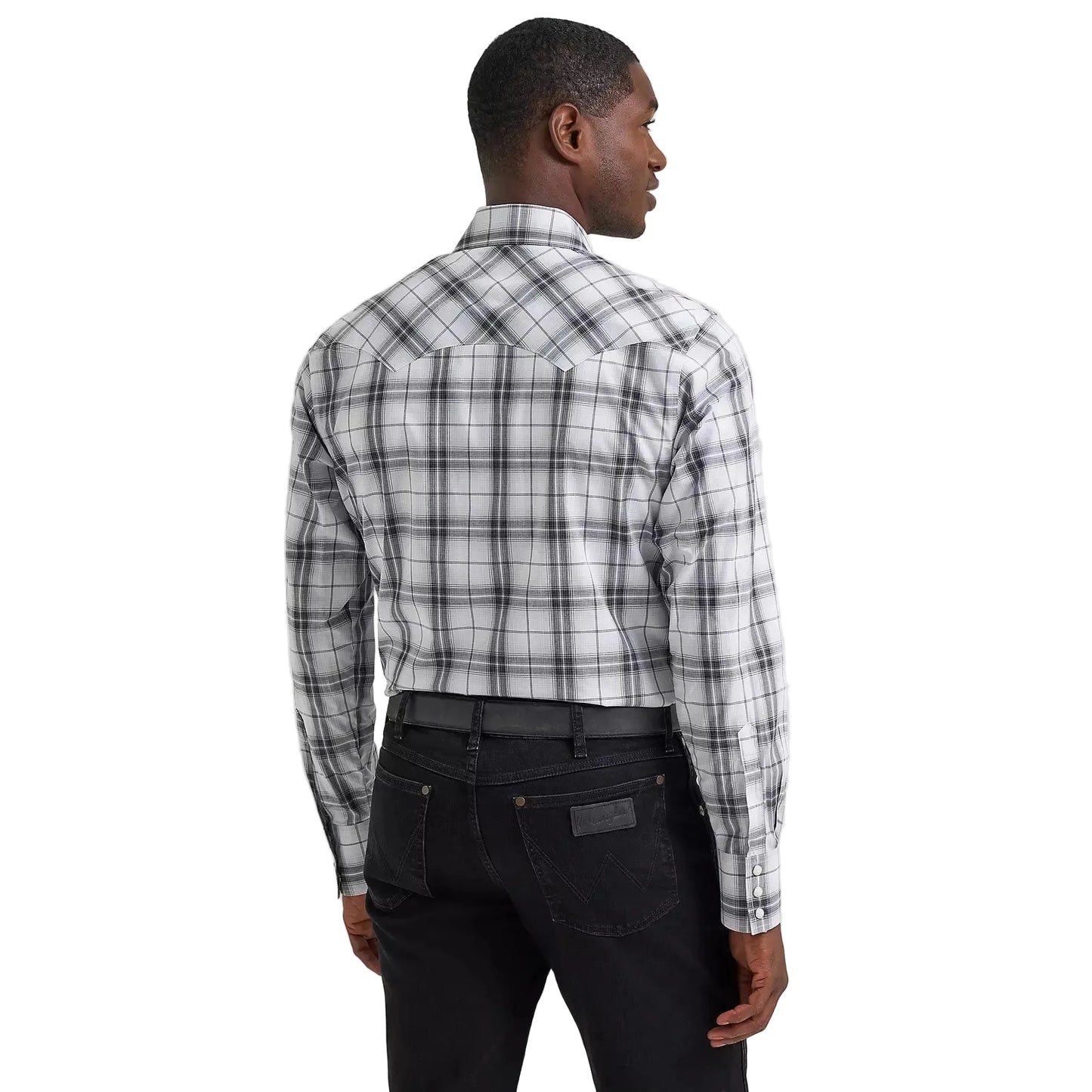 Wrangler Men's Retro® Long Sleeve Sawtooth Snap Pocket Western Shirt - Black/White