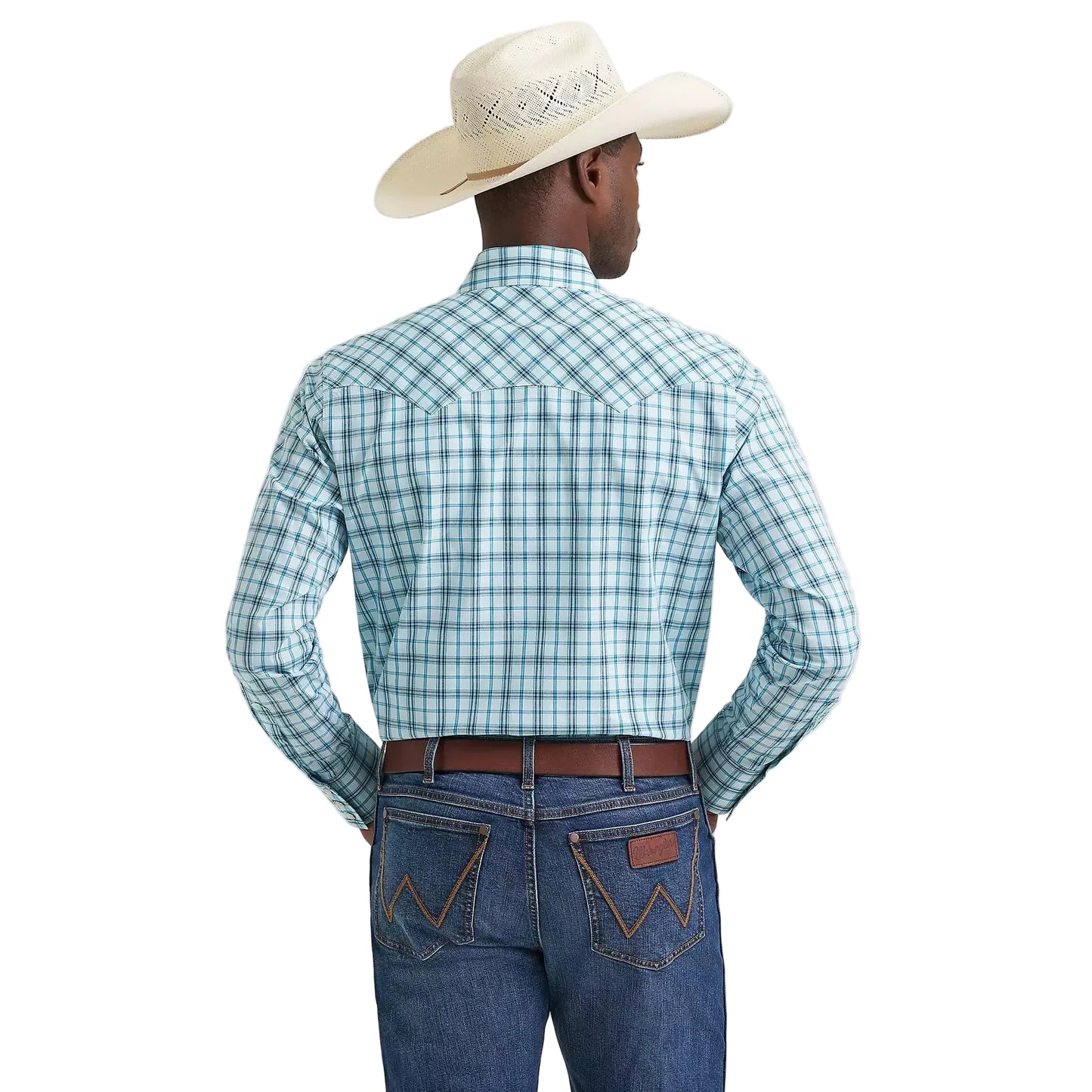 Wrangler Men's Retro® Long Sleeve Sawtooth Snap Pocket Western Shirt - Seaside Turquosie