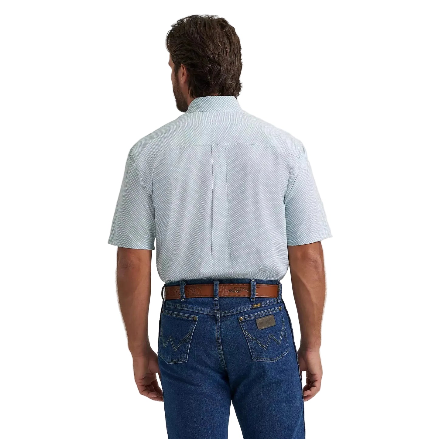 Wrangler® George Strait™ Short Sleeve 2 Pocket Button Down Shirt - Grove Green Bubbles