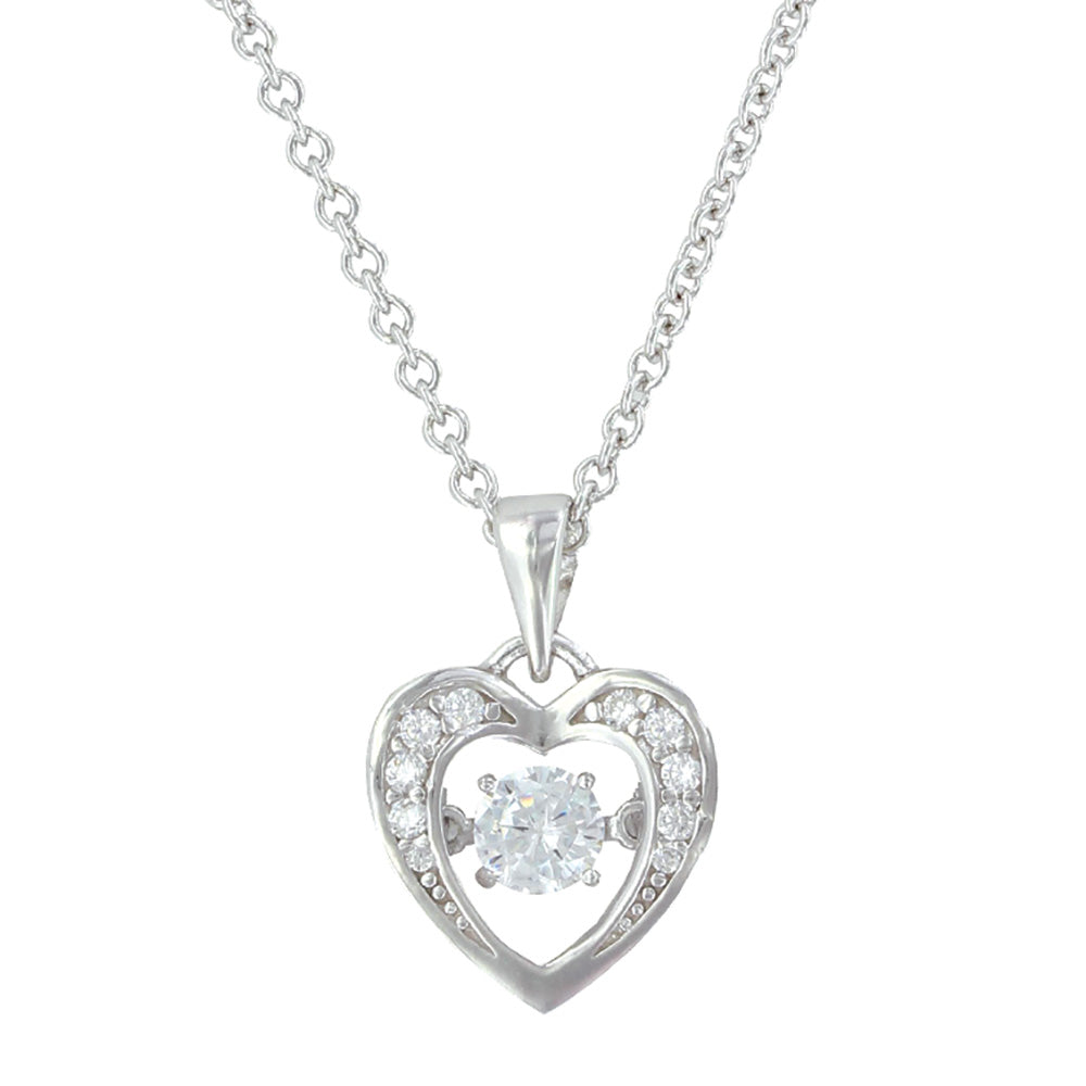 Montana Silversmiths Dancing Cubic Zirconia Heart Necklace