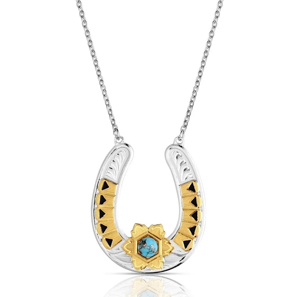 Montana Silversmiths The Outrider Turquoise/Small Horseshoe Necklace