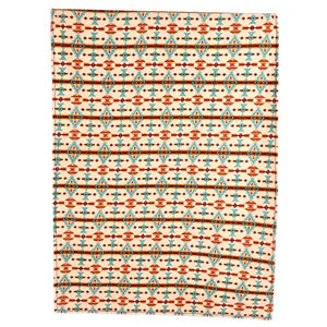 Rock & Roll Denim Printed Berber Blanket - Natural