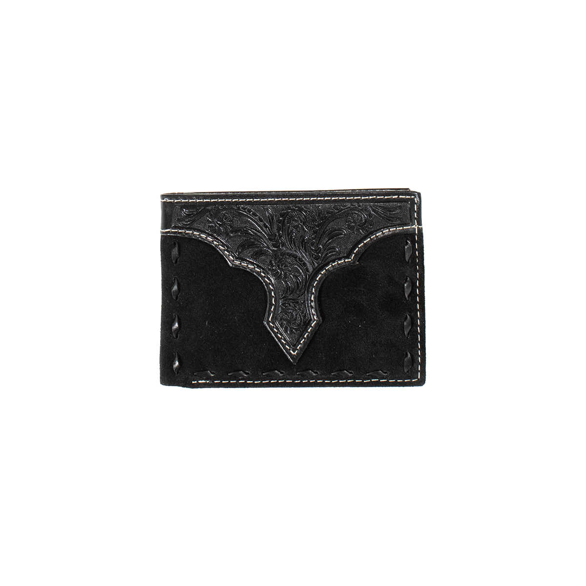 Nocona Men's Roughout w/Bucklace Bifold Wallet - Black