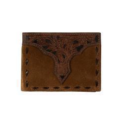 Nocona Men's Bifold Roughout Buck Lacing Wallet - Tan