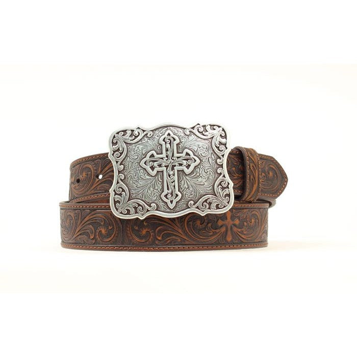 Nocona Ladies Tooled Belt - Brown