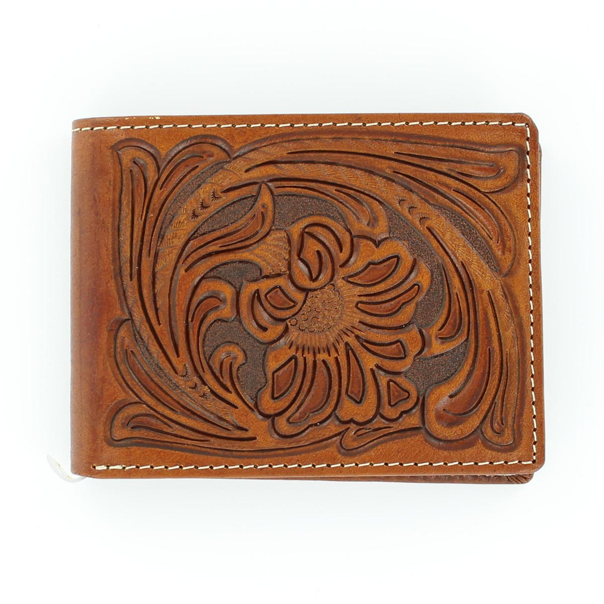 Nocona Mens Bifold Wallet - Tan Tooled