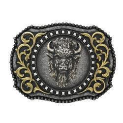 M&F Nocona Buckle Rectangle Buffalo Head