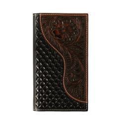 Nocona Men's Rodeo Floral Overlay Wallet- Brown