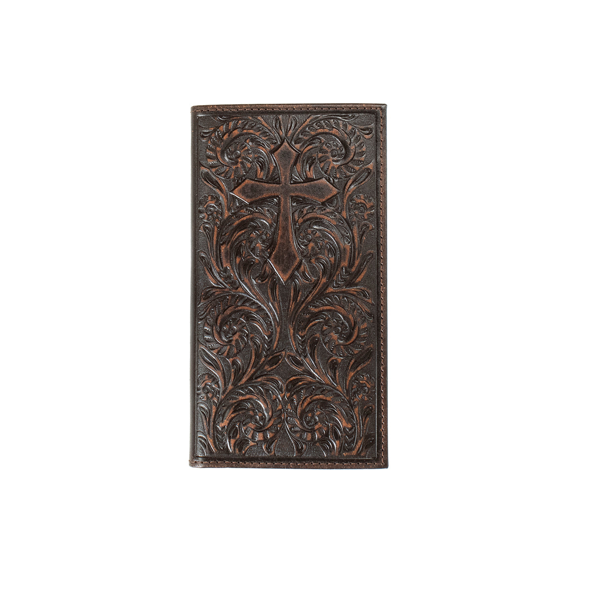 Nocona Men's Scroll Cross Rodeo Wallet - Medium Brown