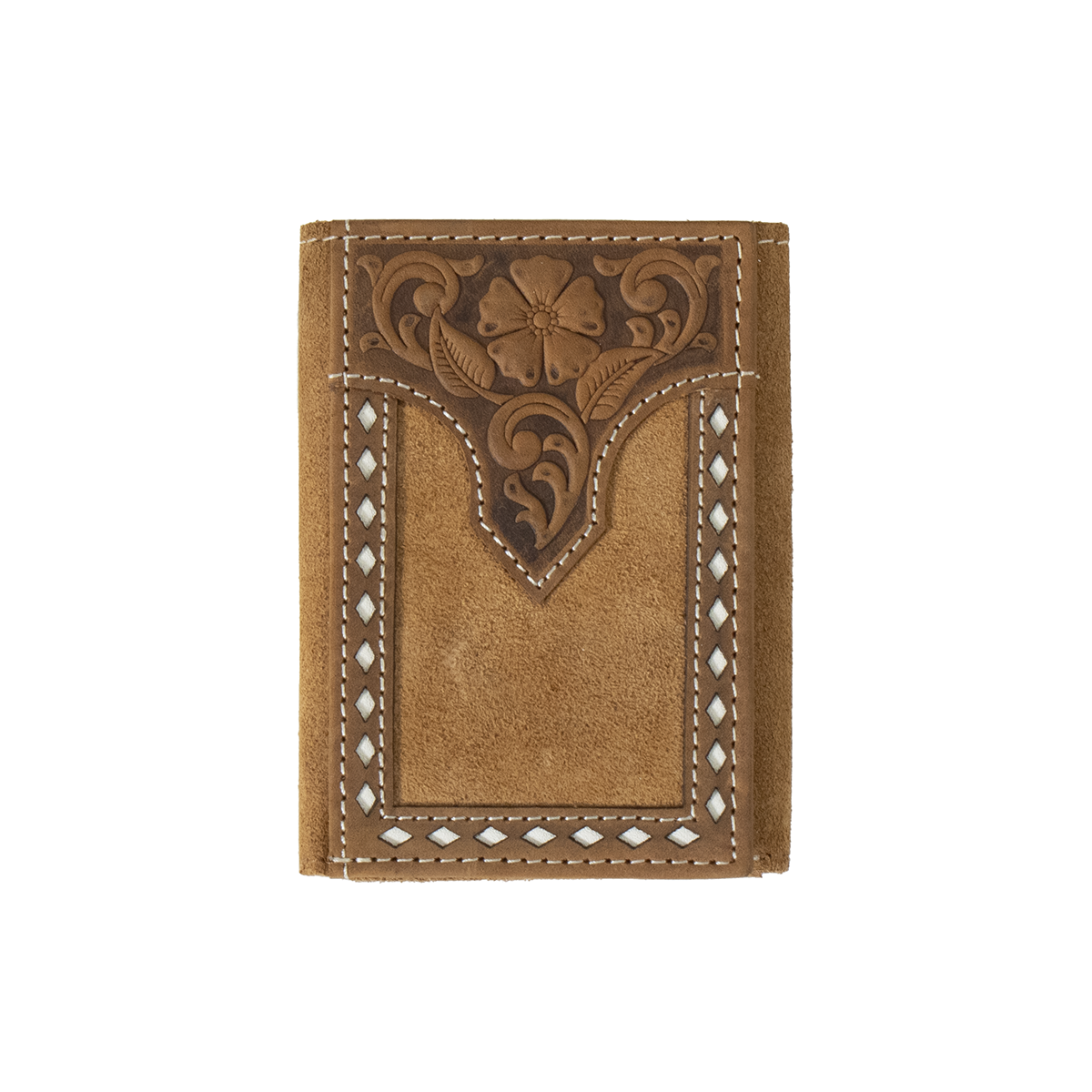 Nocona Flora Embossed Trifold Wallet - Tan