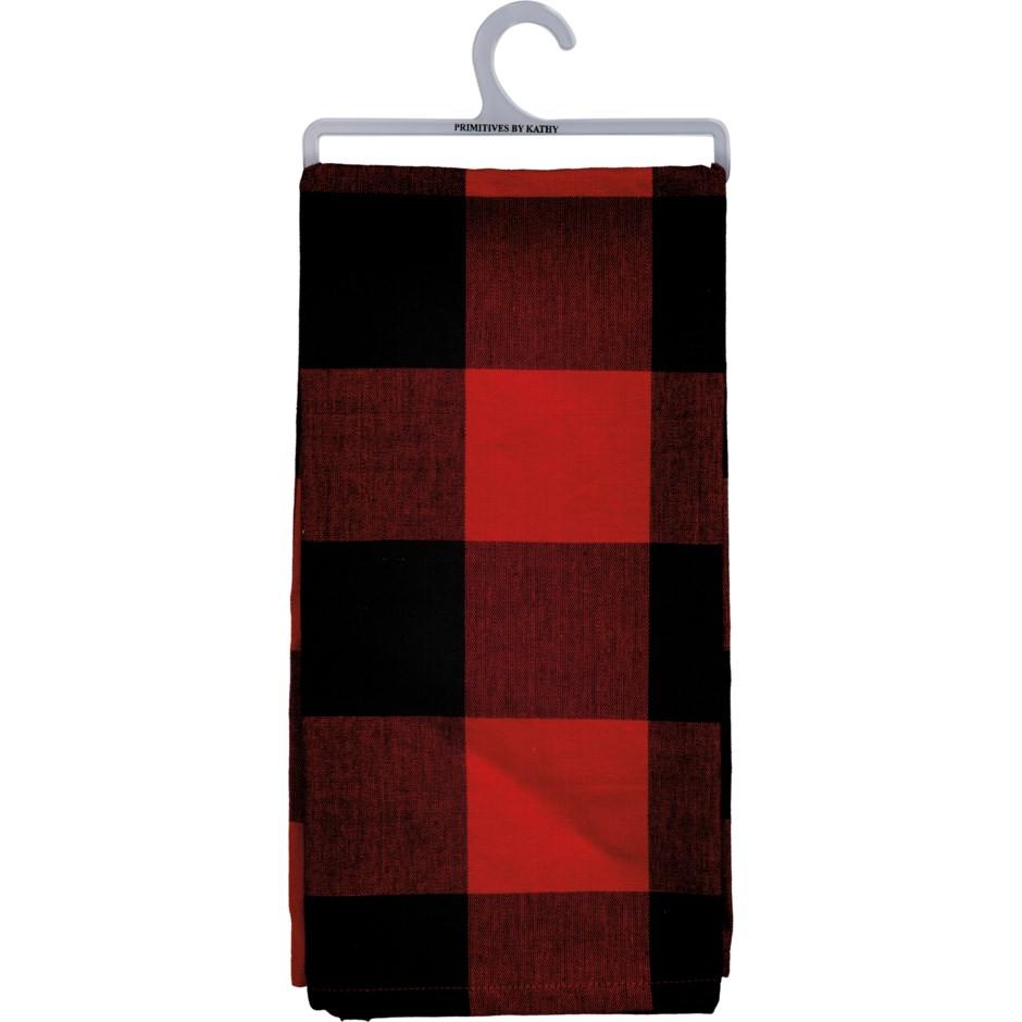 Dish Towel - Red Black Buffalo