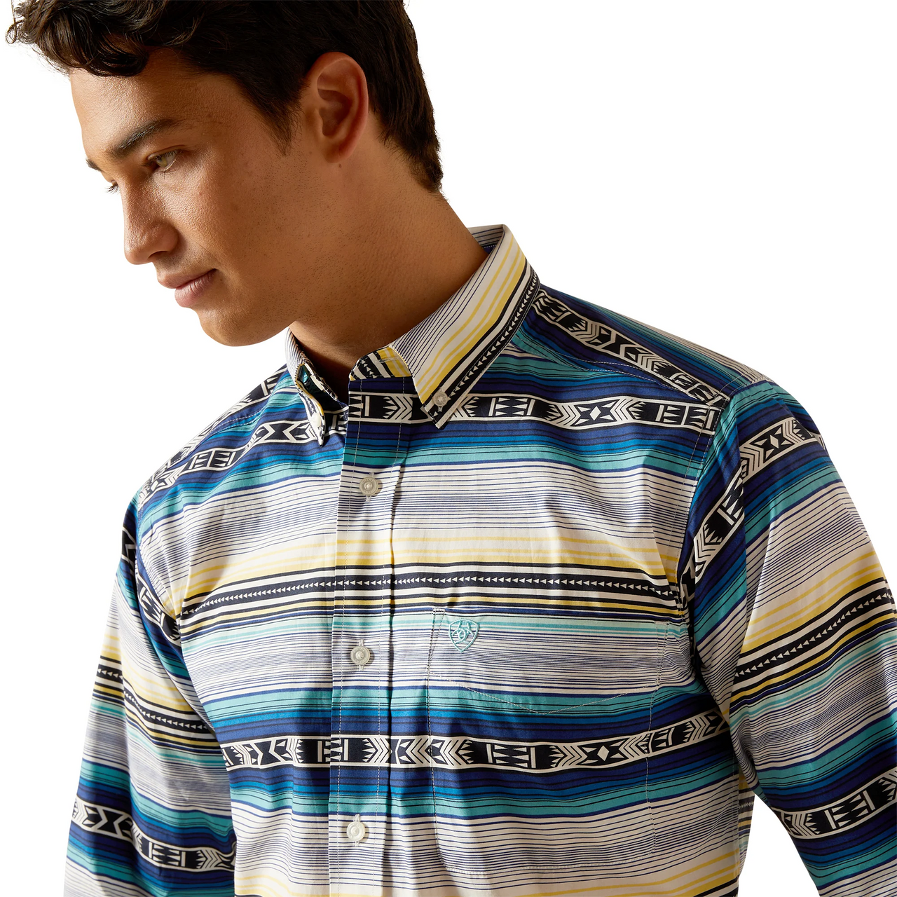 Ariat Men's Peter Fitted Long Sleeve Shirt - Blue