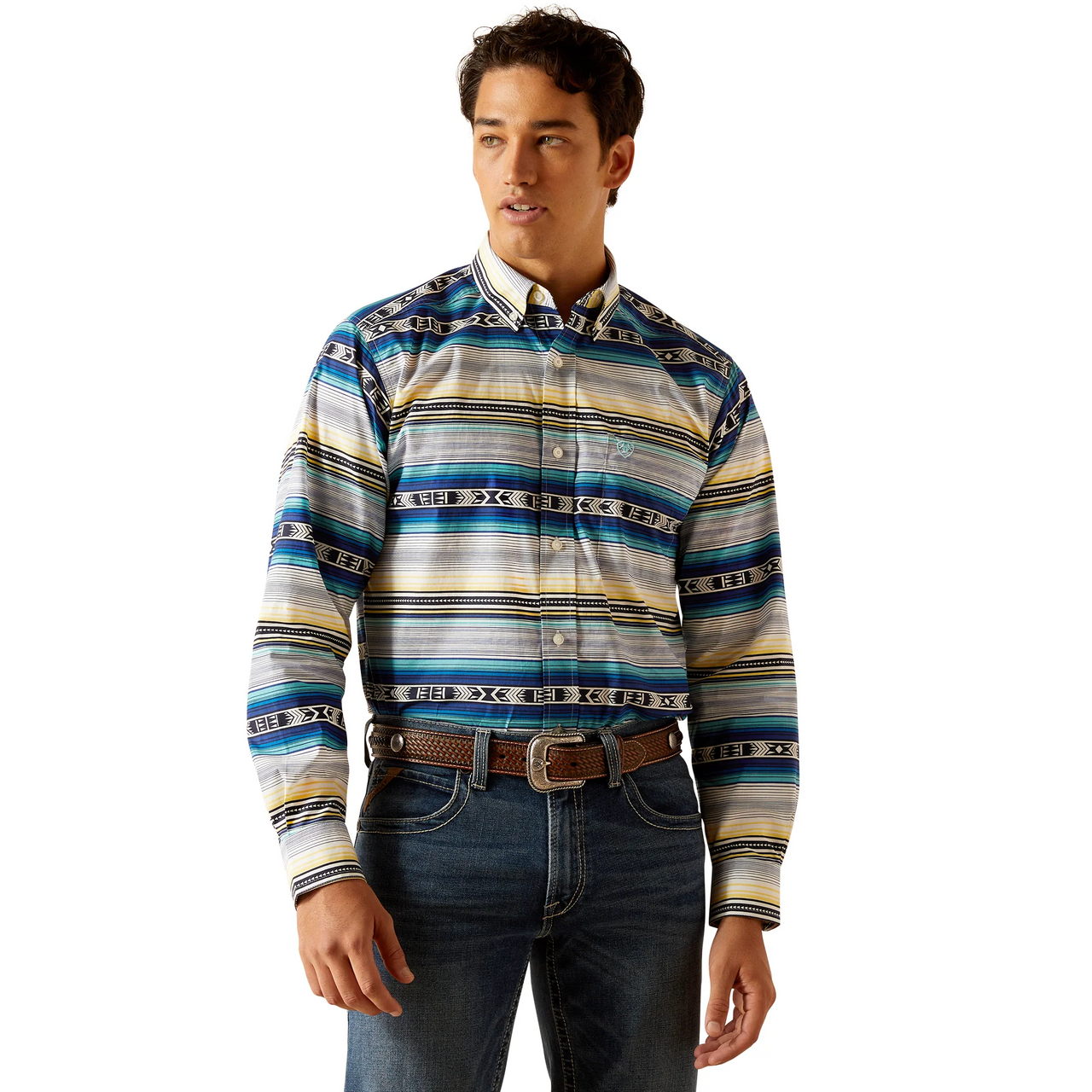 Ariat Men's Peter Fitted Long Sleeve Shirt - Blue