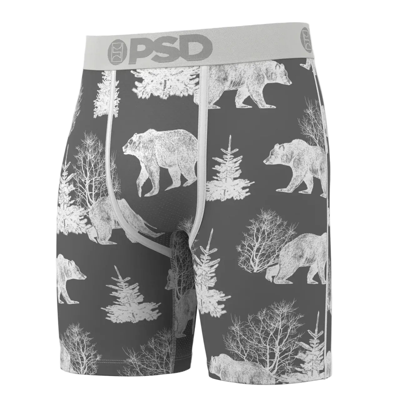 PSD Underwear Bear Chill Standard Length Brief's - Grey/White
