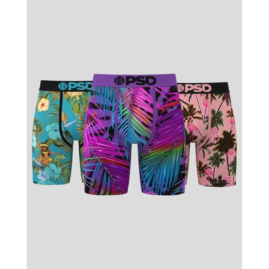PSD Underwear Men's Beach Blaze 3 Pack Boxer Briefs - Multiple Colour Combinations