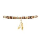 Feather Stone Bracelet - Brown