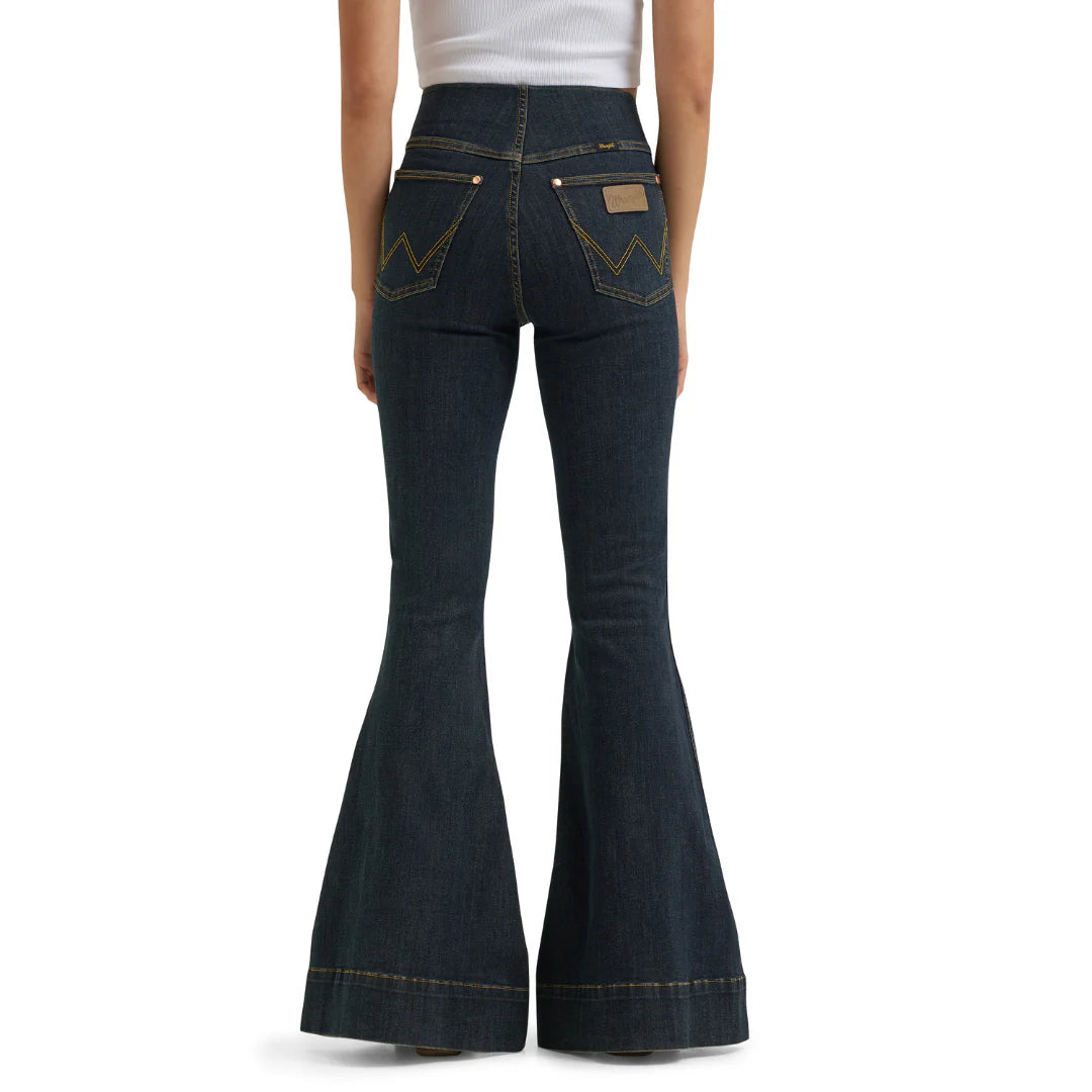 Wrangler Women's Lainey Wilson Pintuck Pull On Bellbottom Jeans- Sandrider