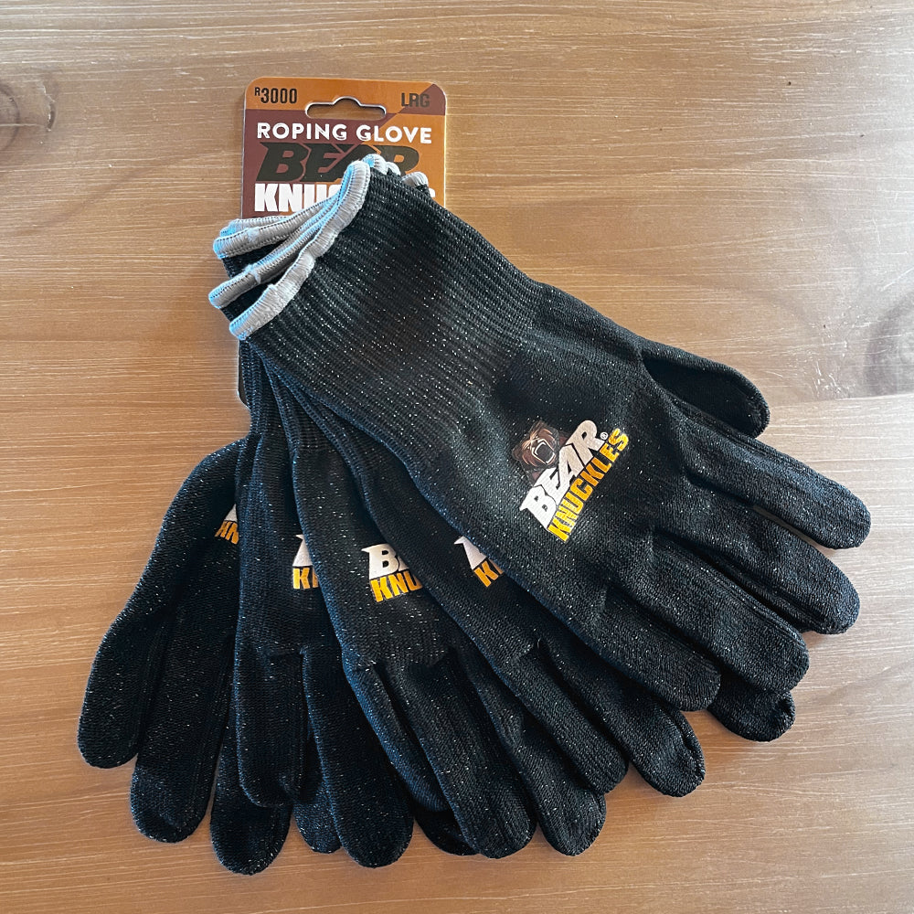 Bear Knuckle Cut Resistant Breathable Roping Gloves - Right Hand (5 Pack)