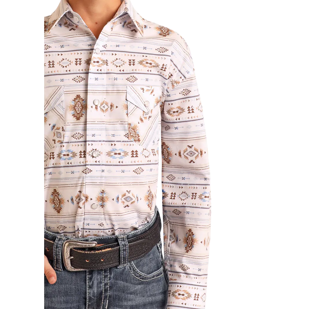 Panhandle Boy's 2 Pocket Snap Shirt- Taupe