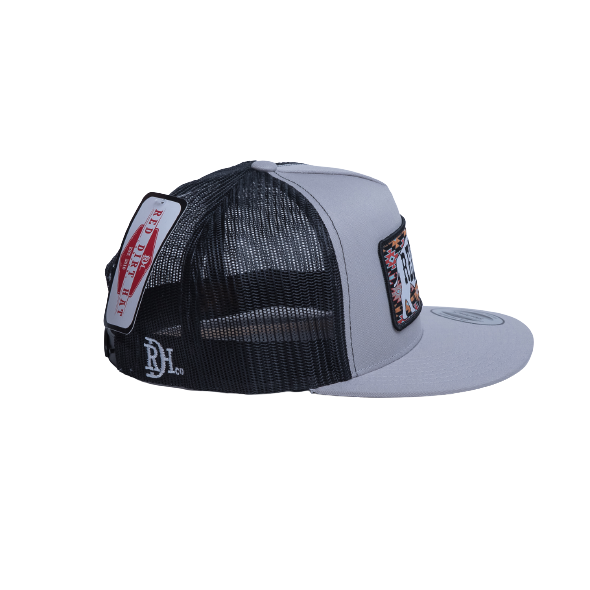 RDHC Great White 5 Panel Mesh Snapback Cap - Silver/Black
