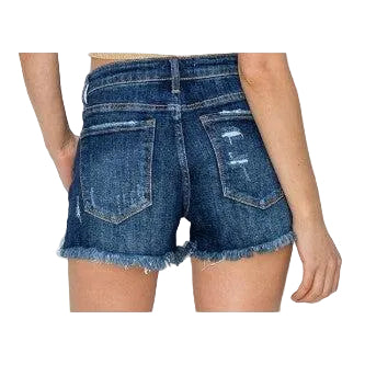 Risen Women's Mid Rise Button Down Shorts - Dark