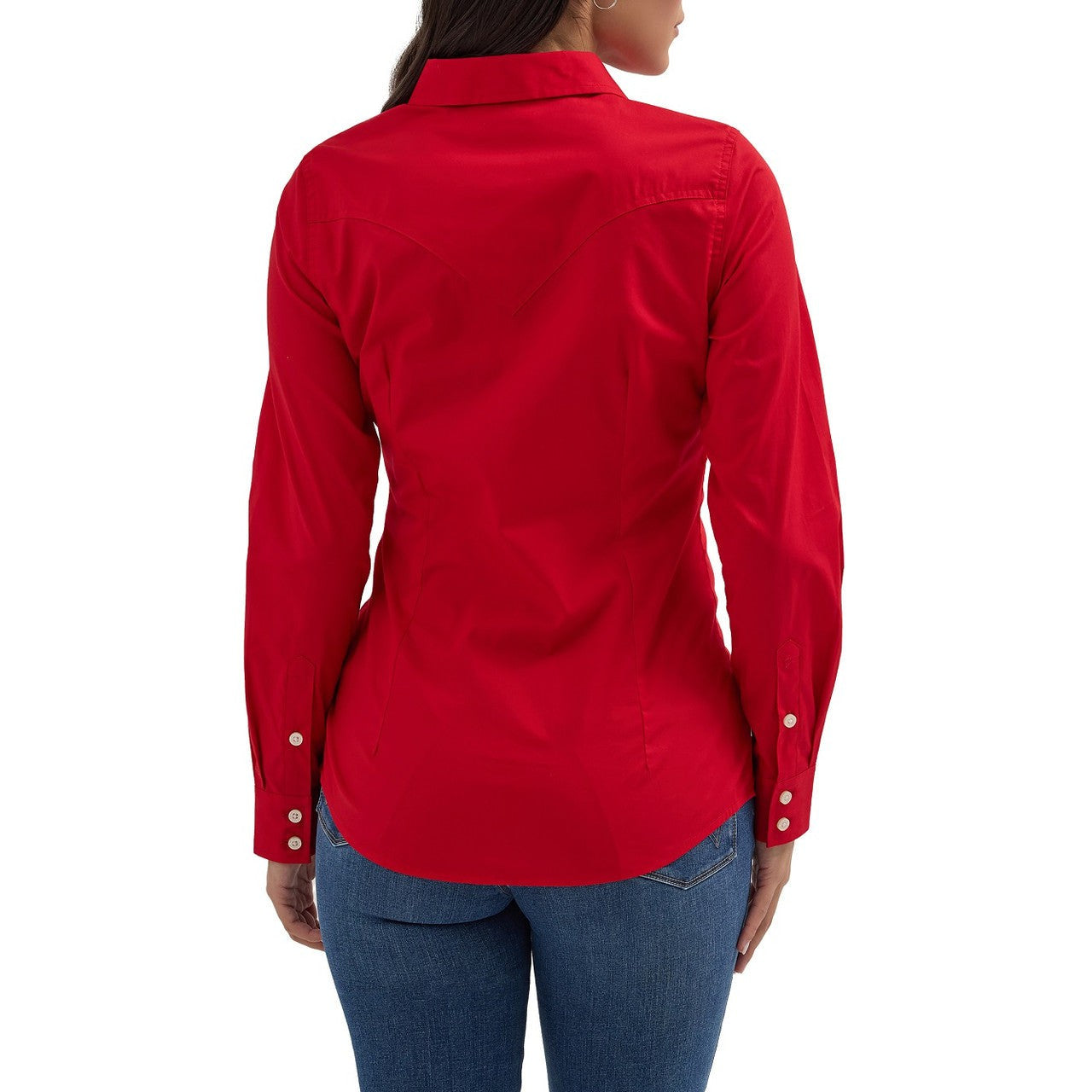 Wrangler Western Women's Long Sleeve Button - Red