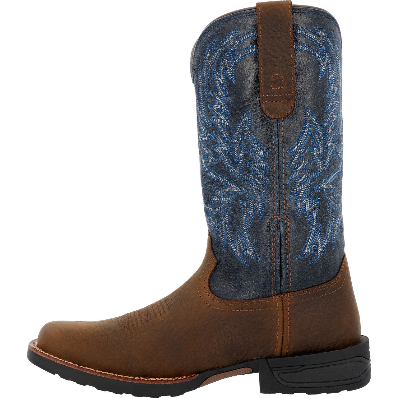 Rocky Men's 12" Bronco Waterproof Pull On Western Boots - Brown & Blue