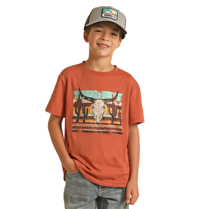 Rock & Roll Boy's Graphic Tee - Rust