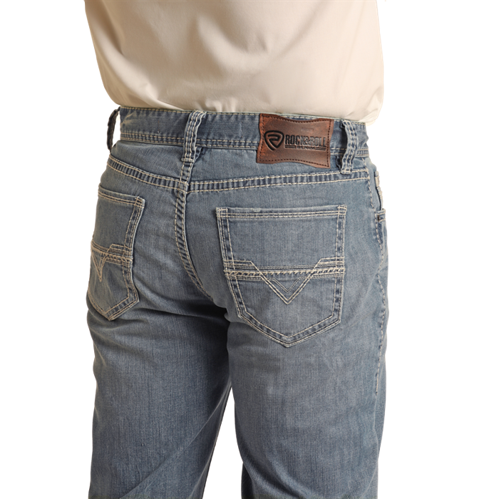 Rock & Roll Men's Reflex Ivory Boot Cut Jeans