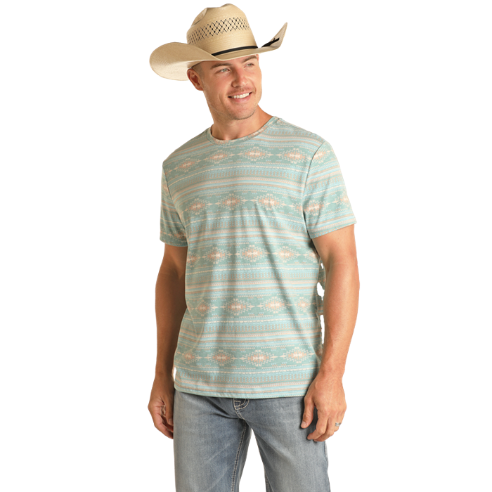 Rock & Roll Unisex All Over Print Tee - Aqua