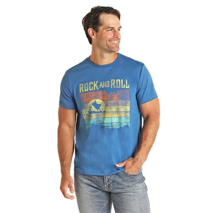 Rock & Roll Unisex Graphic Tee - Blue