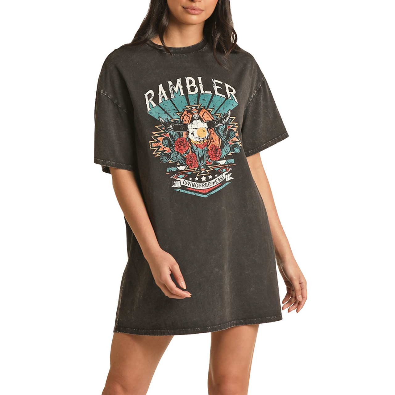 Rock & Roll Women's Oversized Rambler T-Shirt Dress