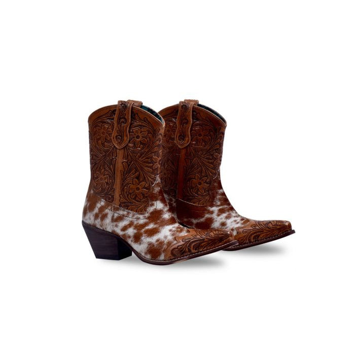 Myra Kelsey Anne Hair-on Hide & Hand Tooled Leather Boots