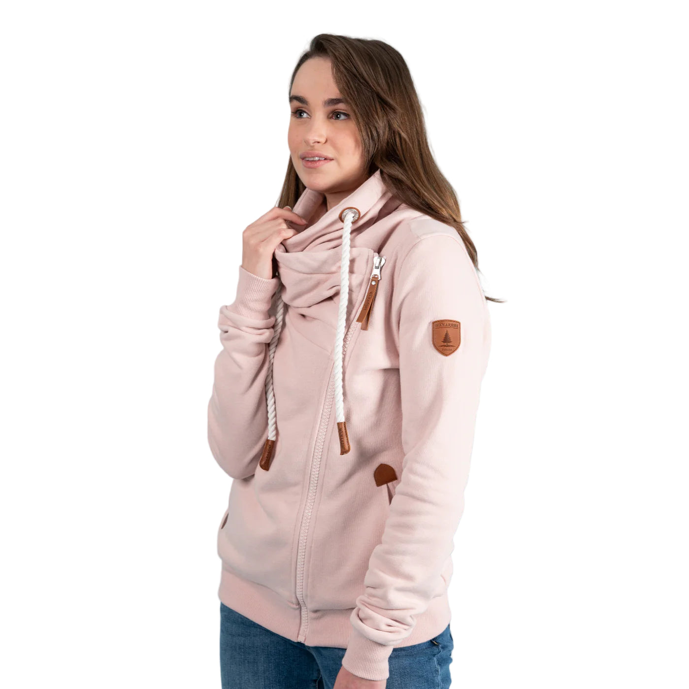 Wanakome ATHENA Asymmetric Full Zip Hoodie - Sepia Rose