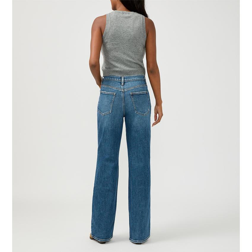 Silver Women's Baggy Midrise Bootcut Jeans- Acoustic