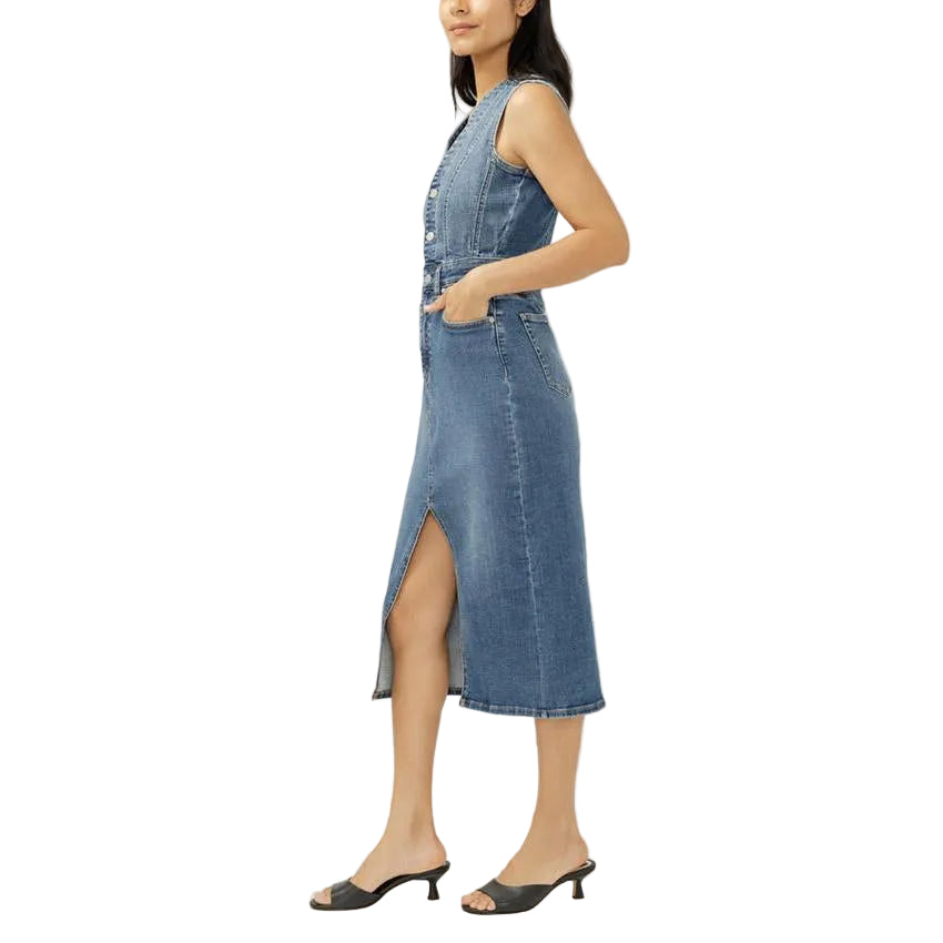 Silver Women's Denim Midi Dress - Upney - Irvine Tack & Western Wear