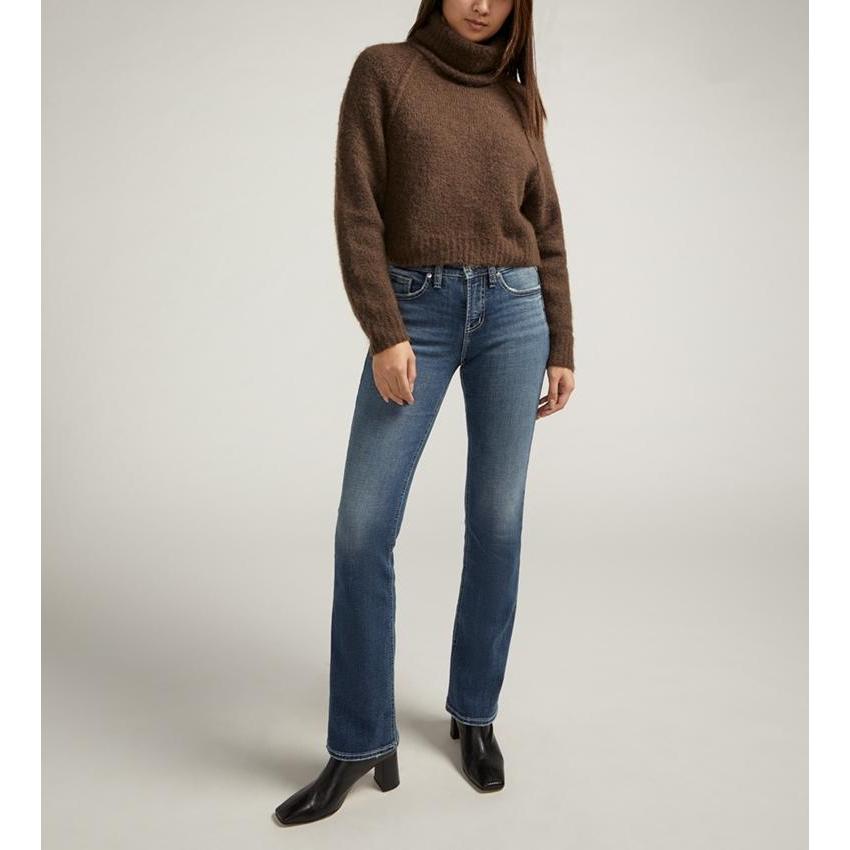 Silver Women's Suki Slim Fit Midrise Bootcut Jeans- Indigo