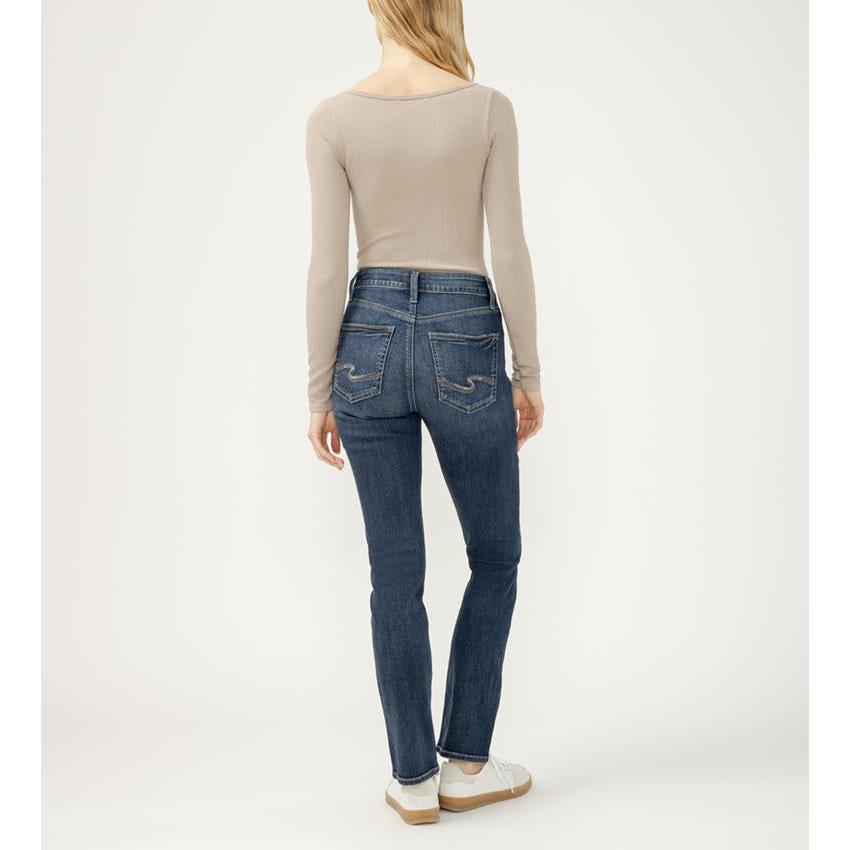 Silver Women's High Rise Avery Straight Leg Jeans- Maisie