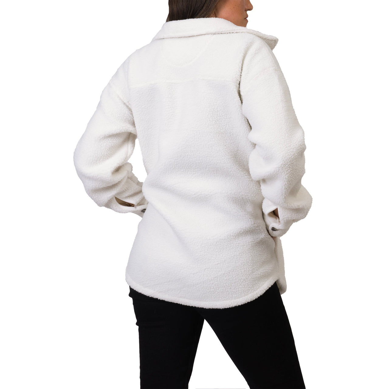 Silver Women's Sherpa Jacket - Off-White