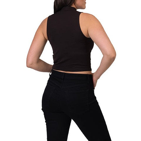 Silver Women's Mock Neck Sleeveless Knit Top