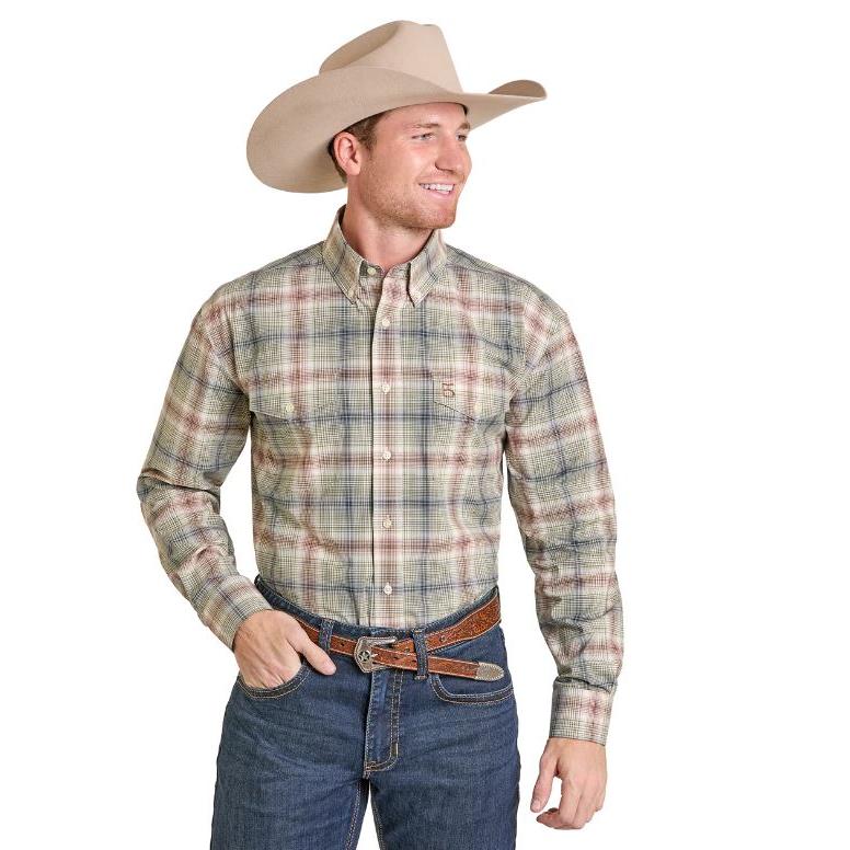 Panhandle Men's Long Sleeve Shirt- Taupe
