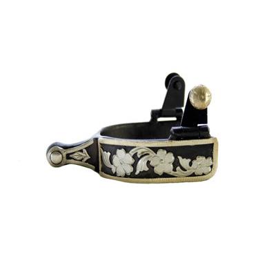 Aime Imports Men's Black Ball Knob Spur GS Trim 1 1/4" Shank 1 1/8" Band